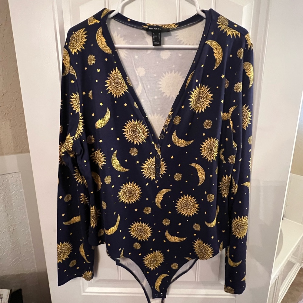 Moon and starts bodysuit